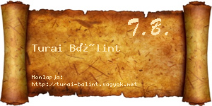 Turai Bálint névjegykártya